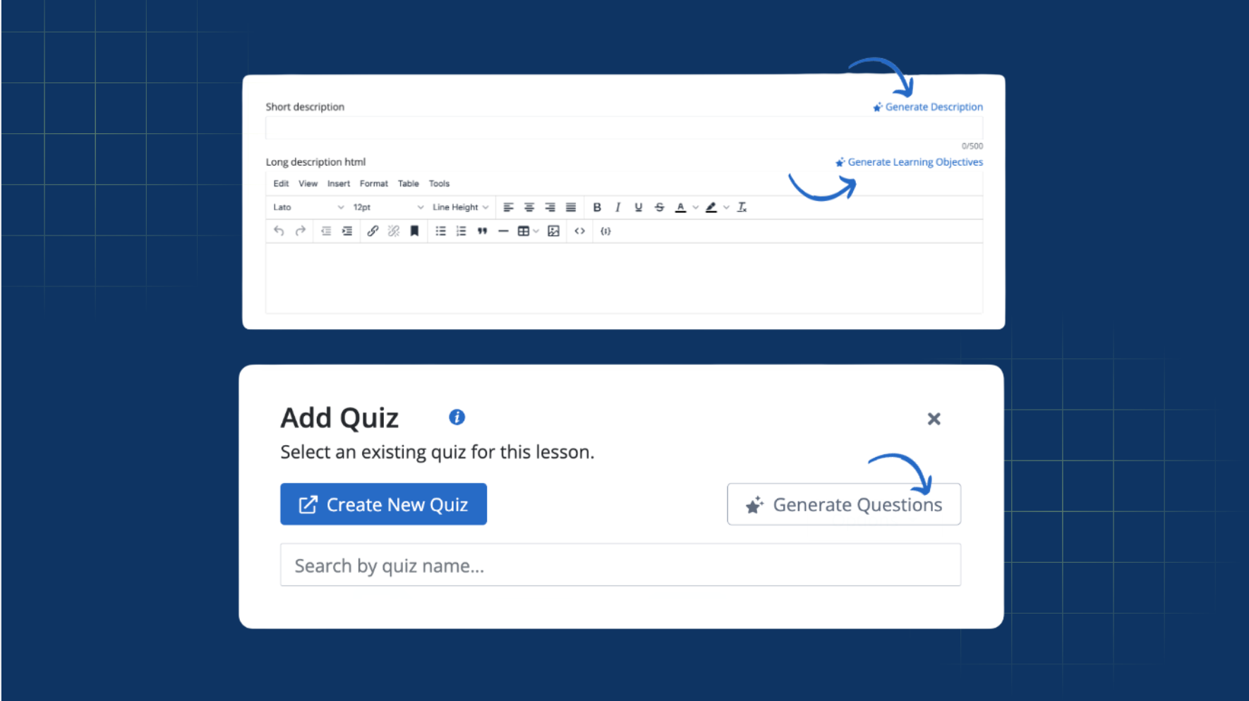 Skilljar AI is here: instantly generate course descriptions, learning objectives, and quizzes ✨